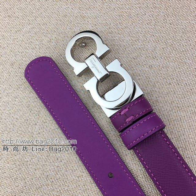 菲拉格慕女士皮帶 Ferragamo雙面牛皮經典純銅五金腰帶  jjp2034